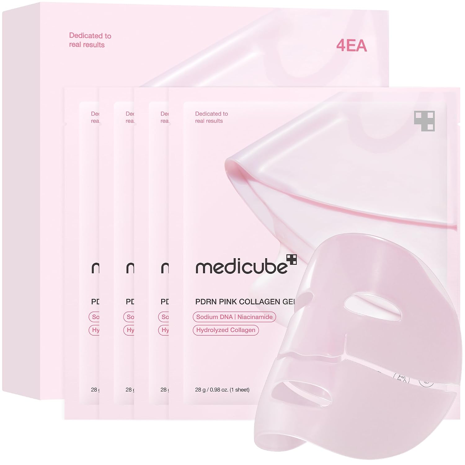 medicube Jelly Gel Mask with Salmon DNA PDRN Pink Collagen, Plump & Hydrate